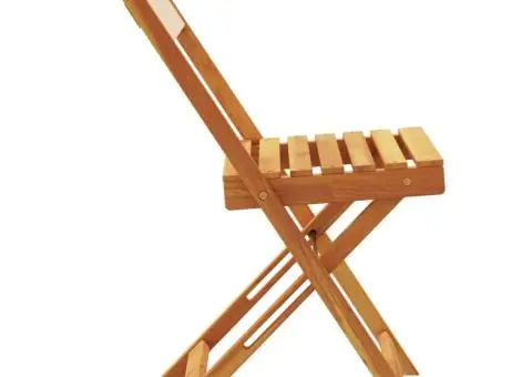 Scaune de grădină pliabile, 6 buc., textil bej și lemn masiv - 5/5