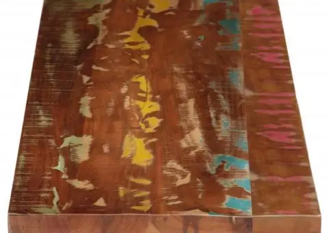 Blat de masă, 160x50x3,8cm, dreptunghiular, lemn masiv reciclat - 4/5