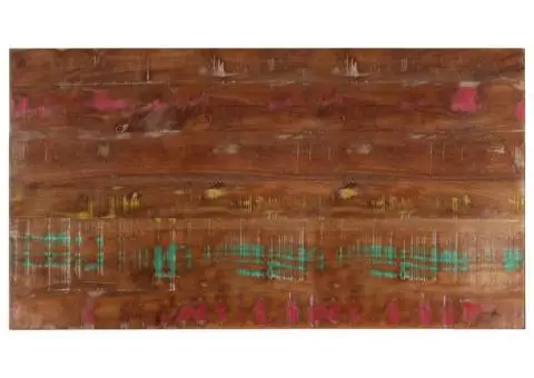 Blat de masă, 120x60x3,8cm, dreptunghiular, lemn masiv reciclat - 1/5