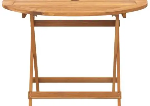 Set mobilier de grădină 5 piese polipropilenă neagră/lemn masiv - 5/5