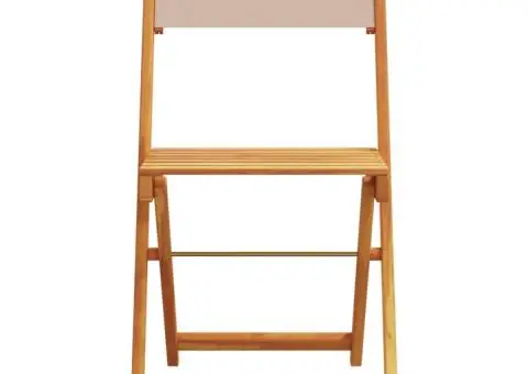 Set mobilier de grădină 5 piese textil taupe/lemn masiv - 4/5