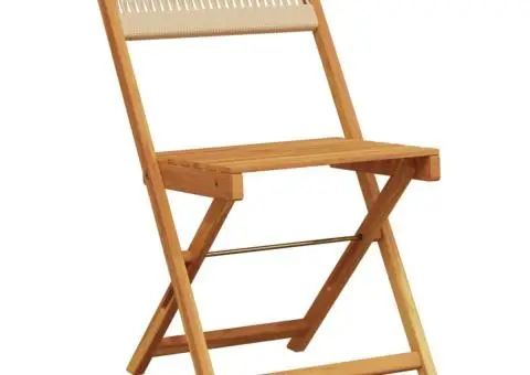 Set mobilier de grădină 5 piese polipropilenă bej/lemn masiv - 3/5