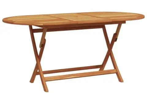 Set mobilier de grădină 7 piese textil albastru alb/lemn masiv - 5/5