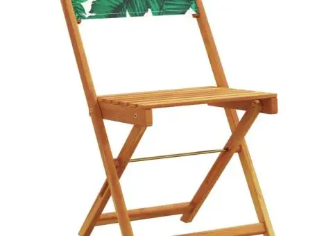 Set mobilier de grădină 5 piese textil model frunze/lemn masiv - 3/5