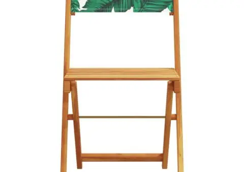 Set mobilier de grădină 5 piese textil model frunze/lemn masiv - 4/5