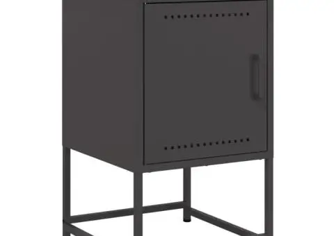 Noptiere, 2 buc., negru, 36x39x60,5 cm, oțel - 1/5