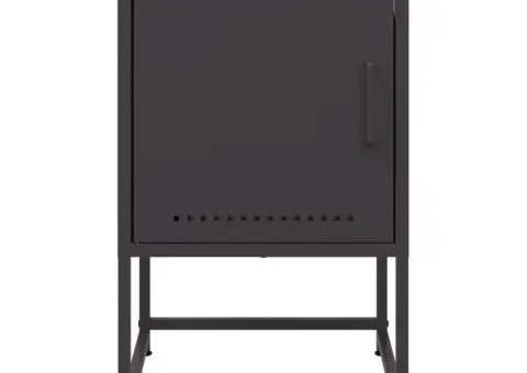 Noptiere, 2 buc., negru, 36x39x60,5 cm, oțel - 5/5