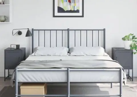 Noptiere, 2 buc., antracit, 36x39x60,5 cm, oțel - 3/5