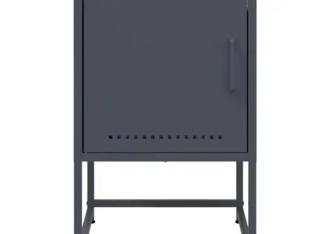 Noptiere, 2 buc., antracit, 36x39x60,5 cm, oțel - 5/5