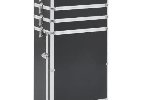 Troler de cosmetice, negru, aluminiu - 1/5