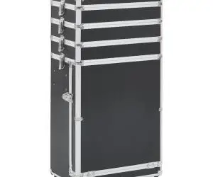 vidaXL Troler de cosmetice, negru, aluminiu