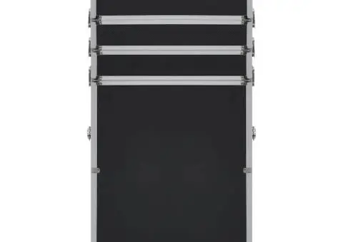 Troler de cosmetice, negru, aluminiu - 2/5