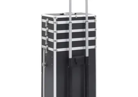 Troler de cosmetice, negru, aluminiu - 4/5