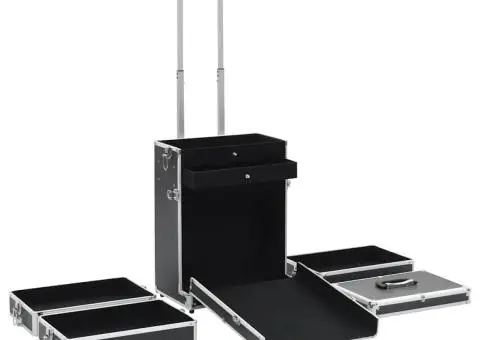 Troler de cosmetice, negru, aluminiu - 5/5