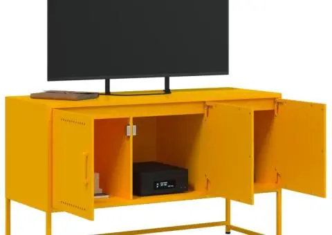 Dulap TV, galben muștar, 100,5x39x60,5 cm, oțel - 5/5