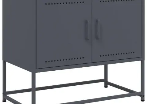 Dulap TV, antracit, 68,5x39x60,5 cm, oțel - 2/5