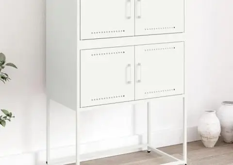 Dulap, alb, 68,5x38,5x107 cm, oțel - 1/5