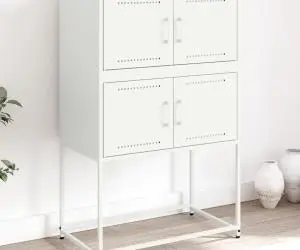 vidaXL Dulap, alb, 68,5x38,5x107 cm, oțel