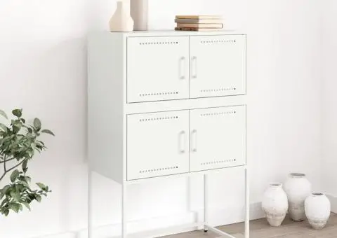 Dulap, alb, 68,5x38,5x107 cm, oțel - 3/5