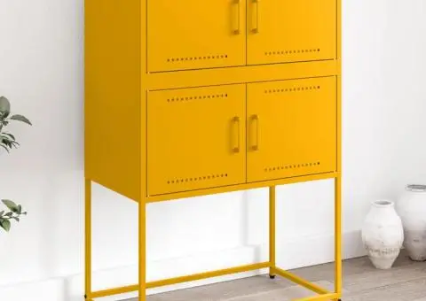 Dulap, galben muștar, 68,5x38,5x107 cm, oțel - 1/5