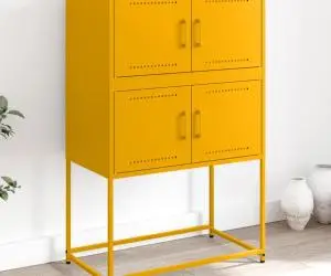 vidaXL Dulap, galben muștar, 68,5x38,5x107 cm, oțel