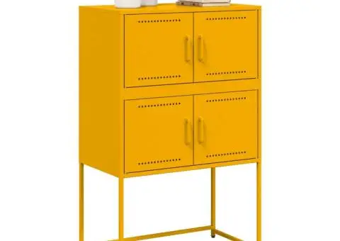 Dulap, galben muștar, 68,5x38,5x107 cm, oțel - 4/5