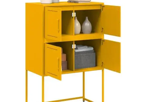 Dulap, galben muștar, 68,5x38,5x107 cm, oțel - 5/5