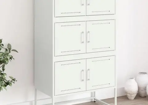 Dulap, alb, 68,5x38,5x123,5 cm, oțel - 1/5