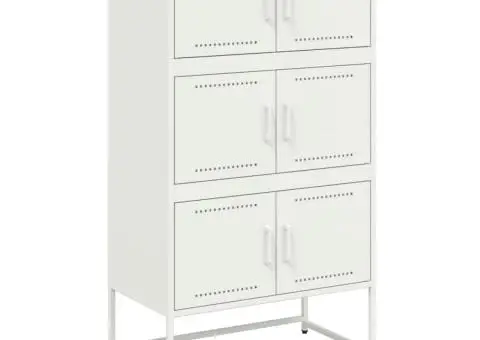 Dulap, alb, 68,5x38,5x123,5 cm, oțel - 2/5