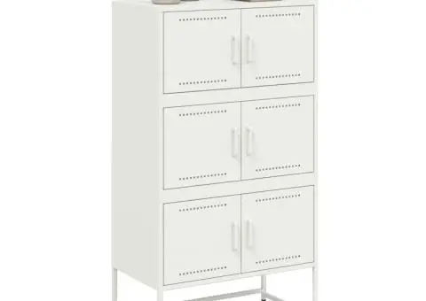 Dulap, alb, 68,5x38,5x123,5 cm, oțel - 4/5