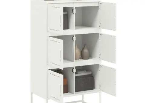 Dulap, alb, 68,5x38,5x123,5 cm, oțel - 5/5