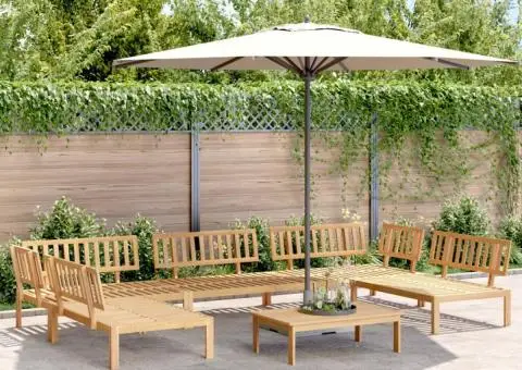 Set canapea grădină din paleți, 6 piese, lemn masiv de acacia - 1/5