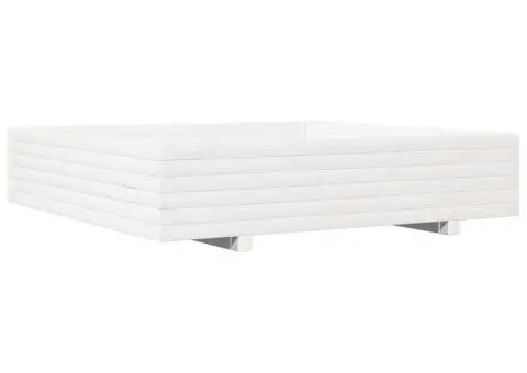 Jardinieră de grădină, alb, 110x110x26,5 cm, lemn masiv de pin - 2/5