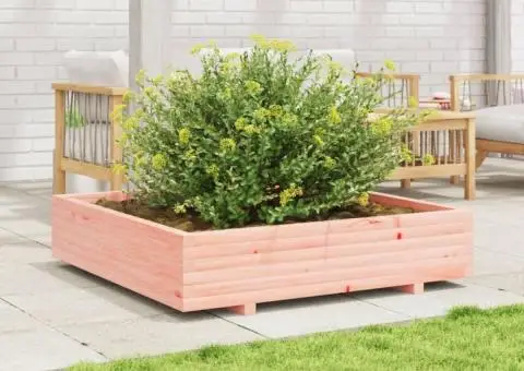 Jardinieră de grădină, 110x110x26,5 cm, lemn masiv Douglas - 1/3
