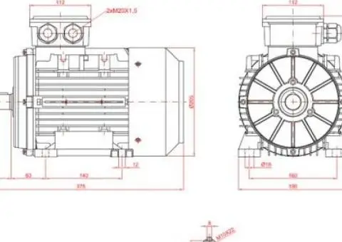 Motor electric trifazat 2.2kw 1400rpm 100 B3 - 2/2