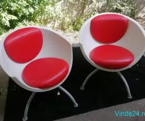 Vintage IKEA Gubbo Modern Swivel Chair scaune rotative by designer Mia Lagerman - Imagine 1