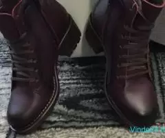 Ghete de piele imblanite dama