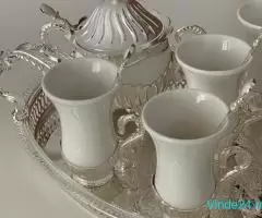 Set cesti portelan si argint