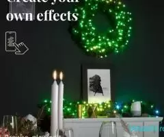Twinkly Pre-Lit Wreath - Coroană Crăciun lumini inteligente colorate + alb - Imagine 9