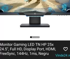 Monitor Gaming LED TN HP 25x 24.5", Full HD, Display Port, HDMI, - Imagine 4