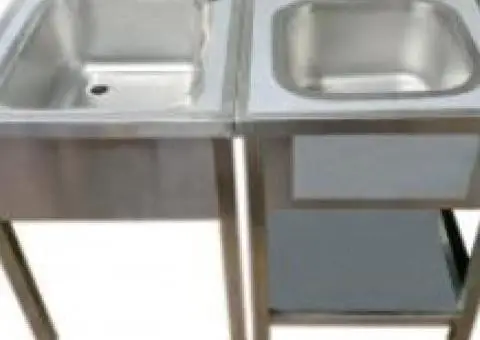 Horeca Bucuresti / Mese de lucru inox / Spalator INOX cu 1 cuva / Spalator INOX  cu 2 cuve - 5/9