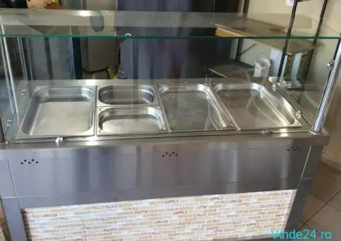 Horeca Bucuresti / Linie autoservire / Vitrina calda / Vitrina Rece / hota inox - 1/8