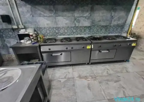 Masina de gatit cu 3 focuri si cuptor / Plita electrica 380 V cu 6 arzatoare patrate - Second Hand - 2/4