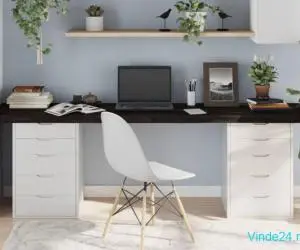 Blat de masă maro 220x50x(2-6) cm, lemn masiv stejar tratat