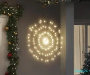 Lumini stelare de Crăciun 140 LED-uri, 8 buc., alb cald, 17 cm