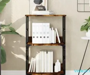 Bibliotecă, stejar fumuriu, 50x33x82 cm, lemn prelucrat