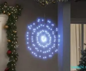 Lumini stelare de Crăciun 140 LED-uri, 8 buc., alb rece, 17 cm
