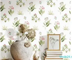 Noordwand Tapet „Blooming Garden 6 Flowers and Plants”, alb și verde