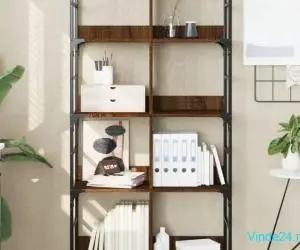 Bibliotecă, stejar maro, 78,5x33x153 cm, lemn prelucrat