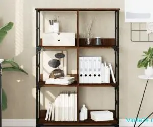 Bibliotecă, stejar maro, 78,5x33x117,5 cm, lemn prelucrat